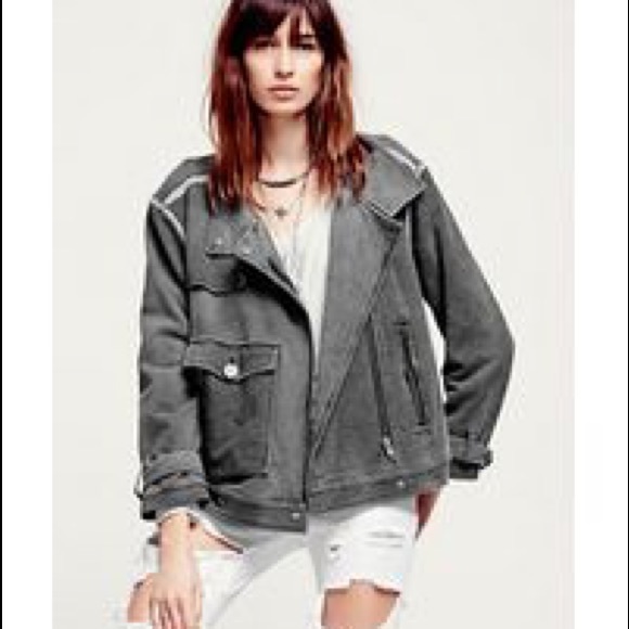Free People Jackets & Blazers - Free People “Railroad” Knit Moto Jacket